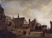 Jan van der Heyden Imagine the church and buildings Sweden oil painting artist